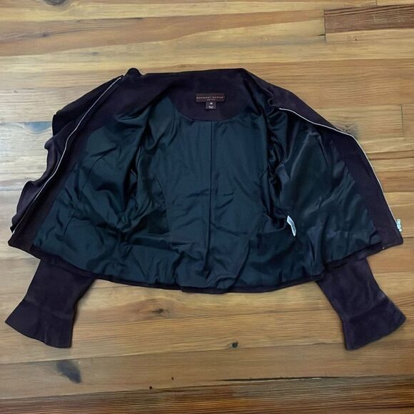Margaret Godfrey VTG Purple Suede Leather Jacket Womens Size 12 Petite Washable - Picture 4 of 11